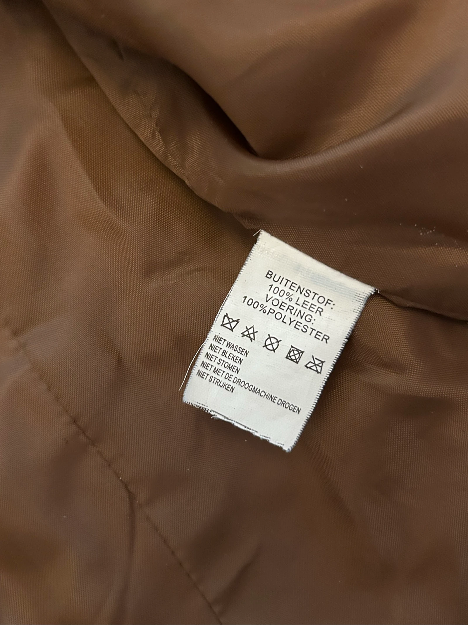 Veste vintage 100% cuir couleur marron taille 46 – photo 2